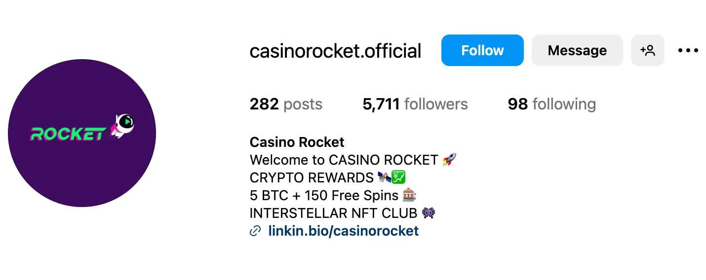rocket casino instagram