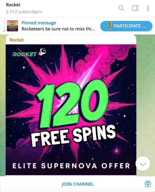 rocket casino telegram