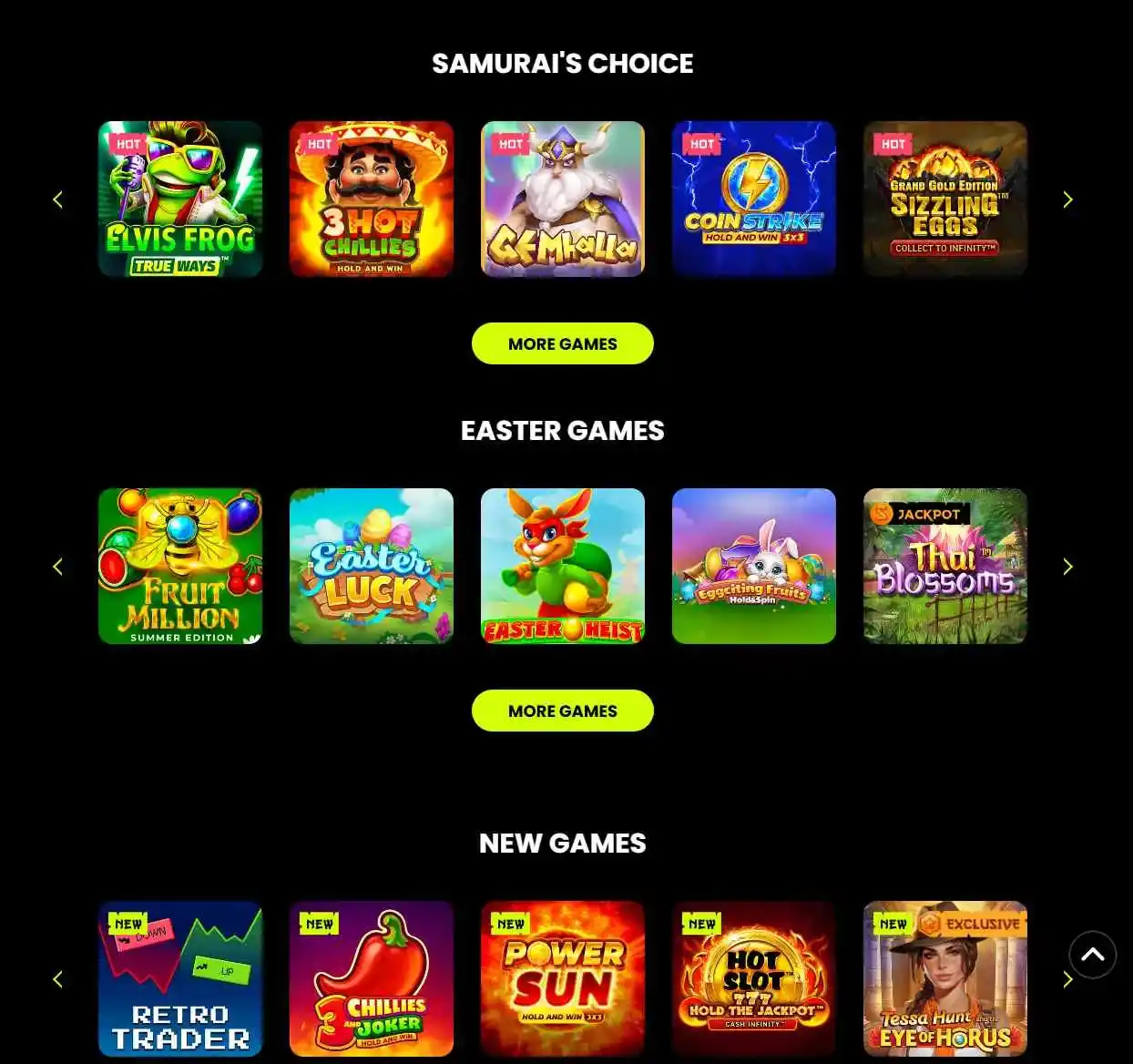 spin samurai games